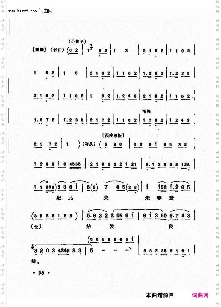 京剧著名唱腔选 下集 目录前言 1 60(京剧曲谱)65