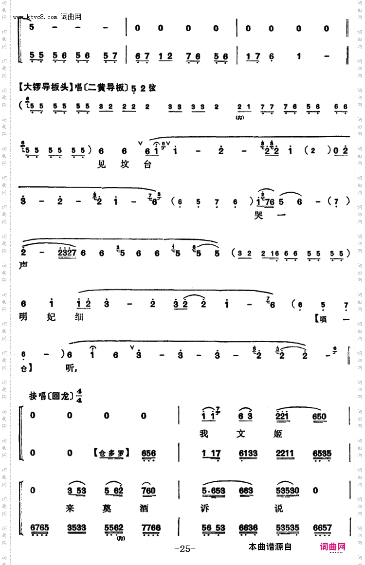 程砚秋唱腔集：《文姬归汉》
