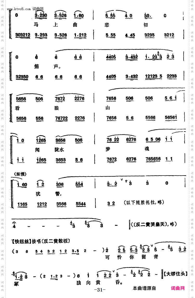 程砚秋唱腔集：《文姬归汉》
