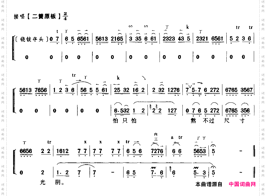 叹杨家投宋主心血用尽（京剧琴谱）