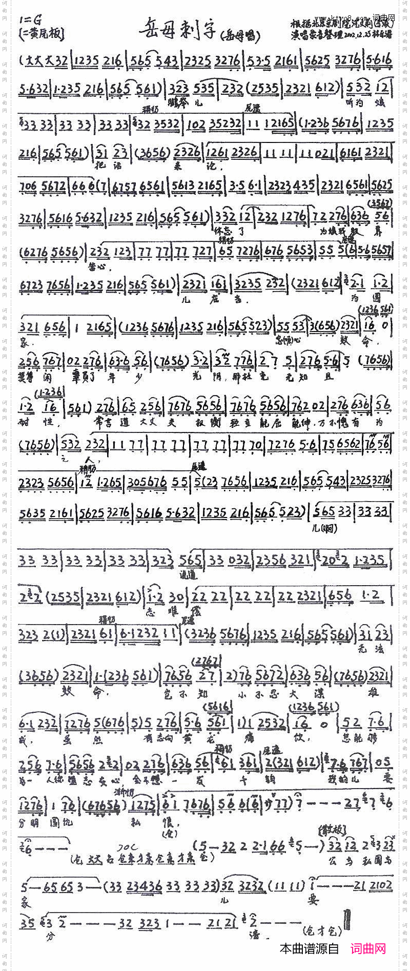 鹏举儿听为娘把话来论《岳母刺字》岳母唱段