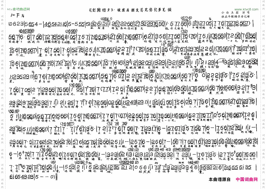 依我看朋友总比你们弟兄强《打狗劝夫》选段