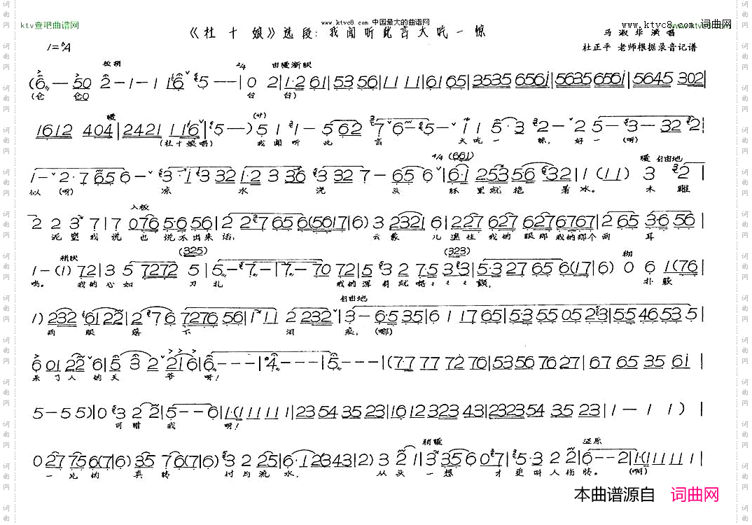 杜十娘选段《我闻听此言大吃一惊》