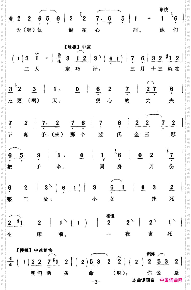 口尊声妹妹莫要心酸《杨三姐告状》杨二姐【旦】唱段