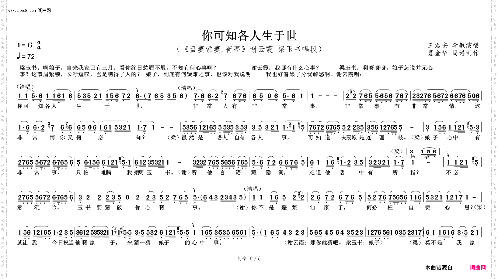 你可知各人生于世_盘妻索妻荷亭