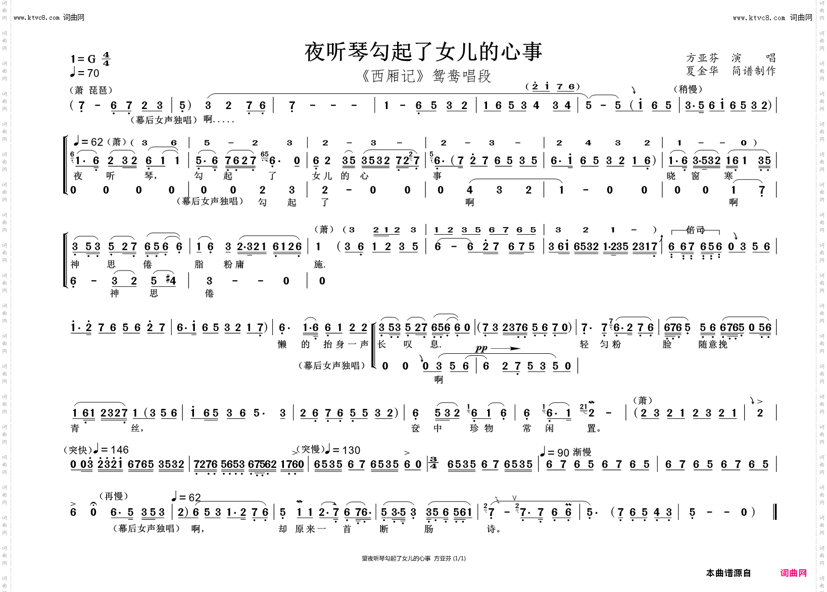 夜听琴勾起了女儿的心事_《西厢记》鸳鸯唱段