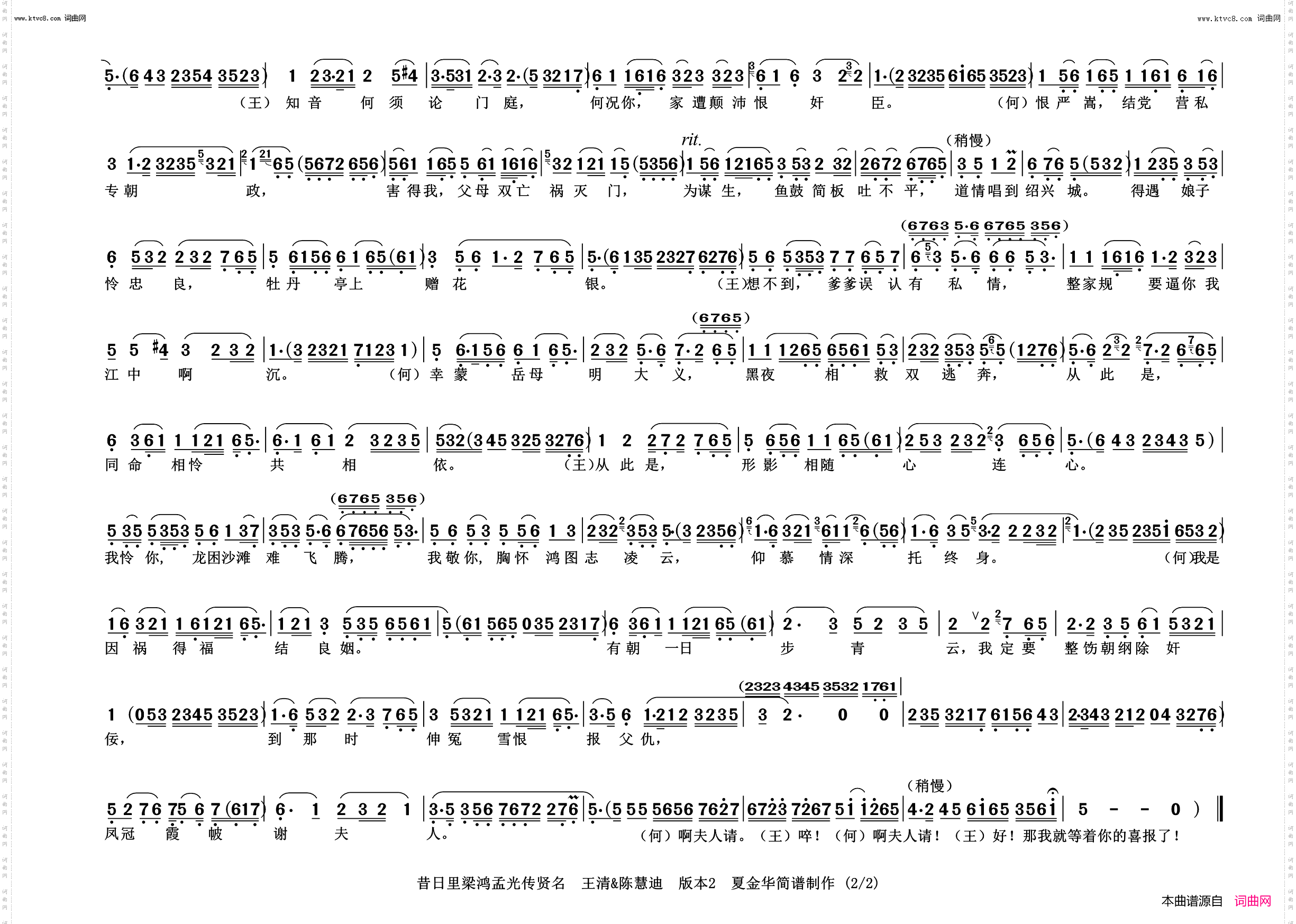 昔日里梁鸿孟光传贤名_《何文秀 心连心》