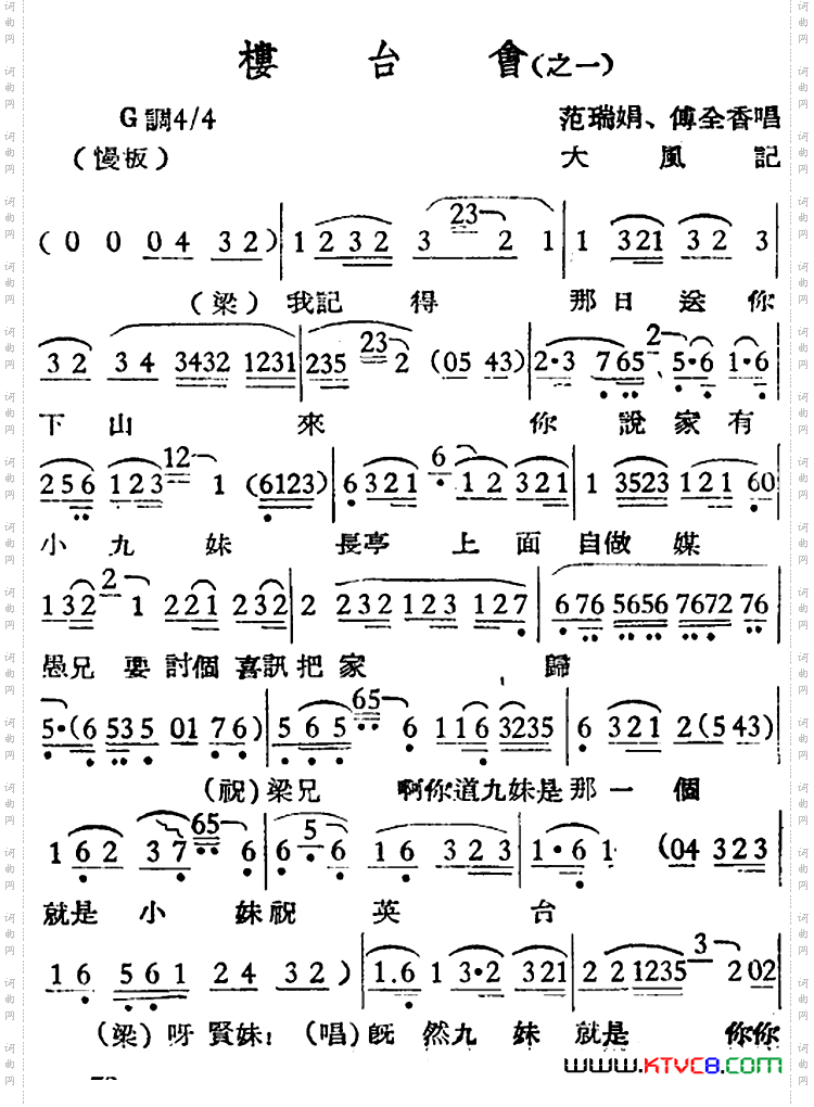 [越剧曲调]楼台会之一