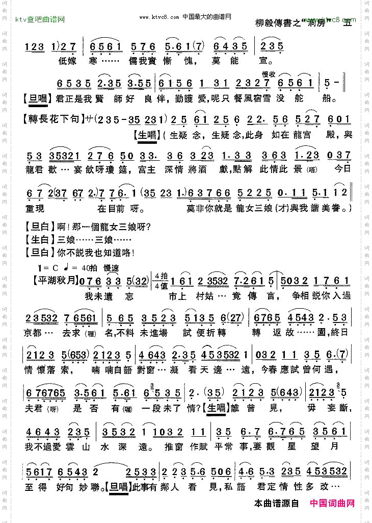 [粤剧粤曲]《柳毅传书·洞房》