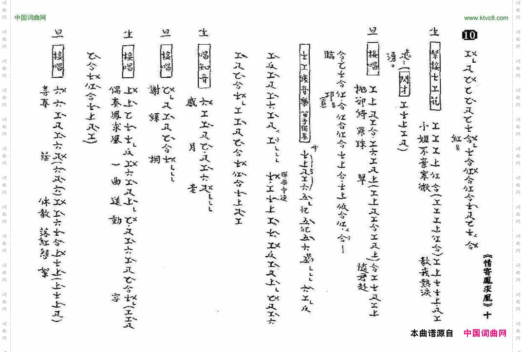 [粤曲]情寄凤求凰工尺谱