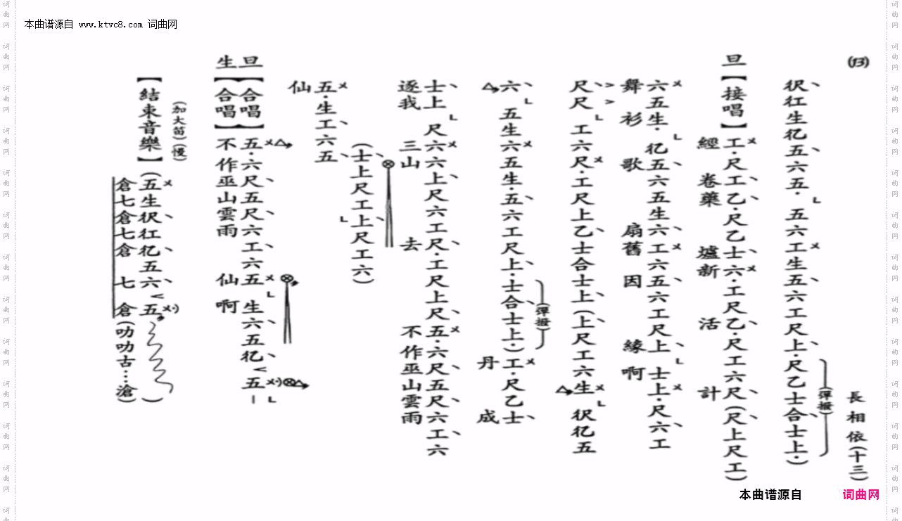 長相依_ 工尺譜