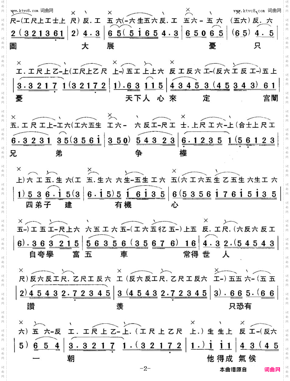 七步成诗_【粤曲】 工尺谱+简谱