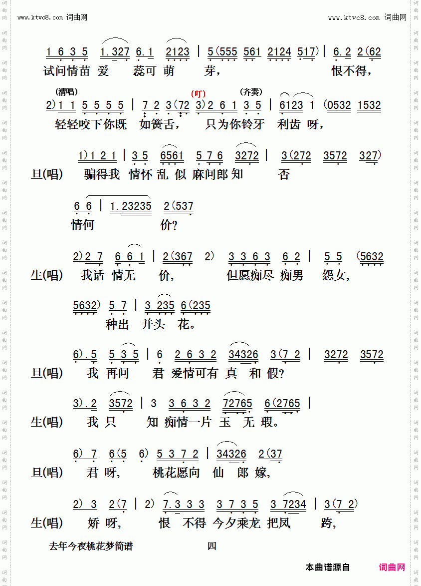 去年今晚桃花梦