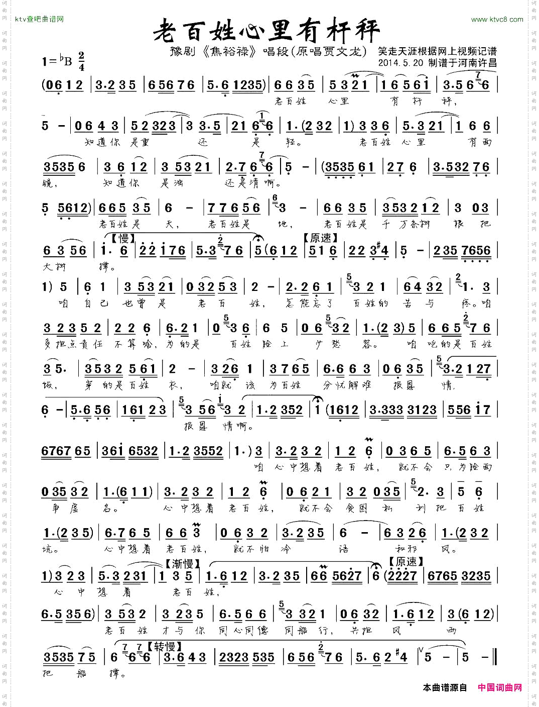 老百姓心里有杆秤《焦裕禄》选段