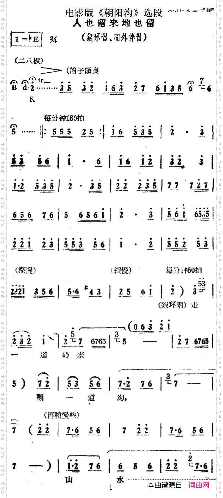 人也留来地也留电影版《朝阳沟》选段、银环唱段、画外伴唱