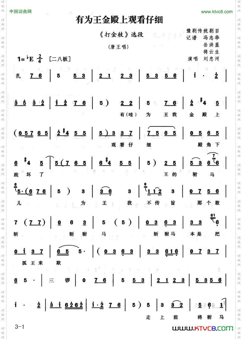 有为王金殿上观看仔细_《打金枝》选段