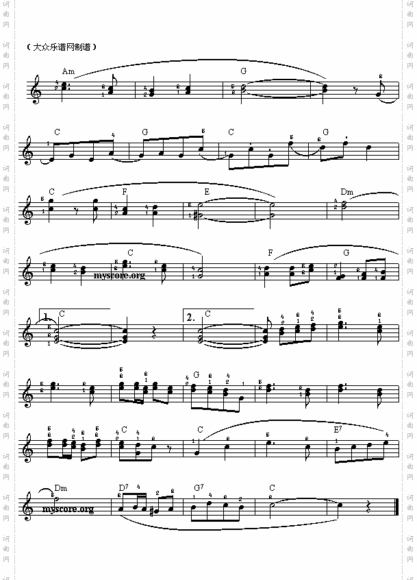 电子琴浅易练习之十四邮递马车