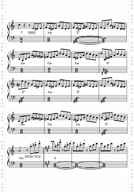 哥斯达尼加人五线谱