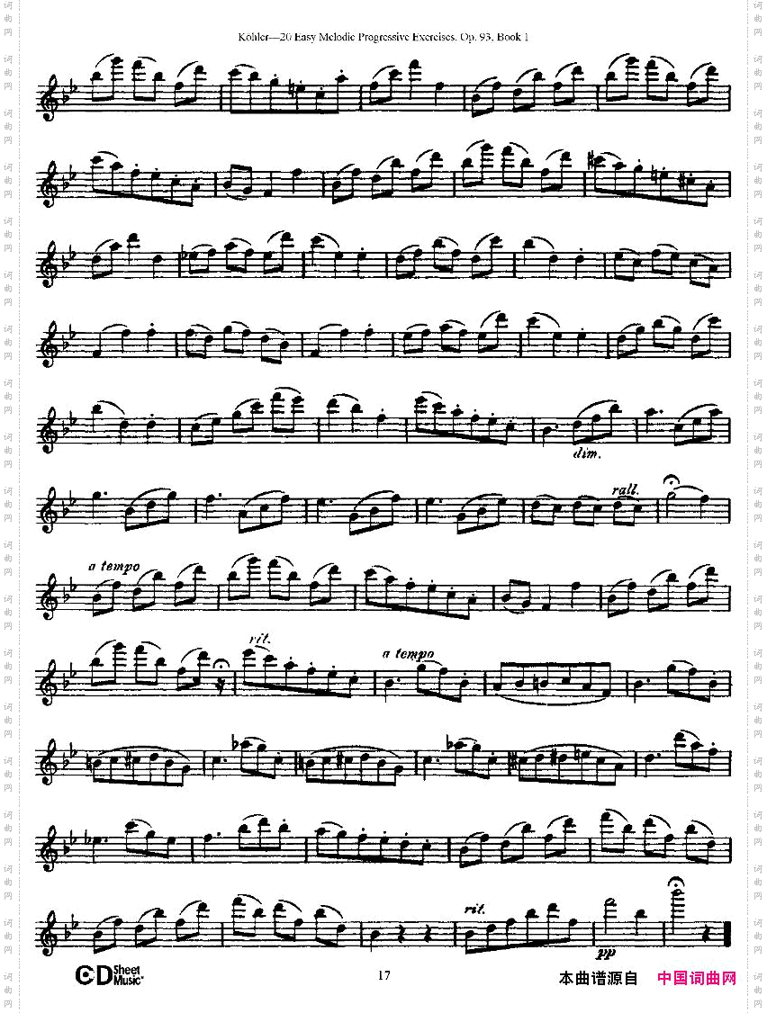 柯勒练习曲作品93号一