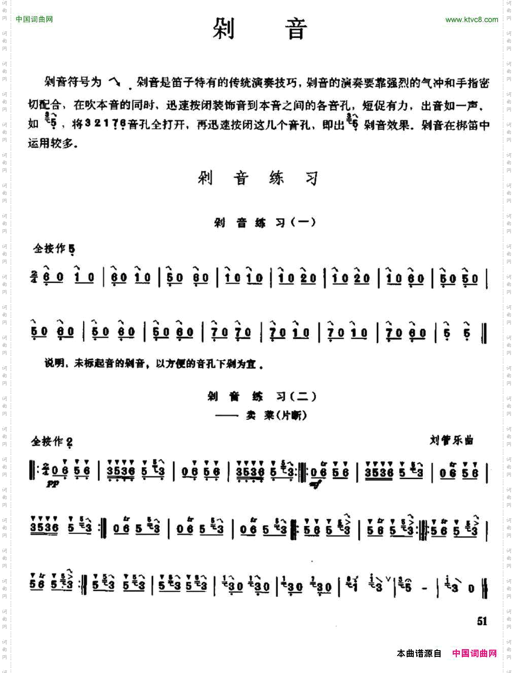 笛子剁音练习