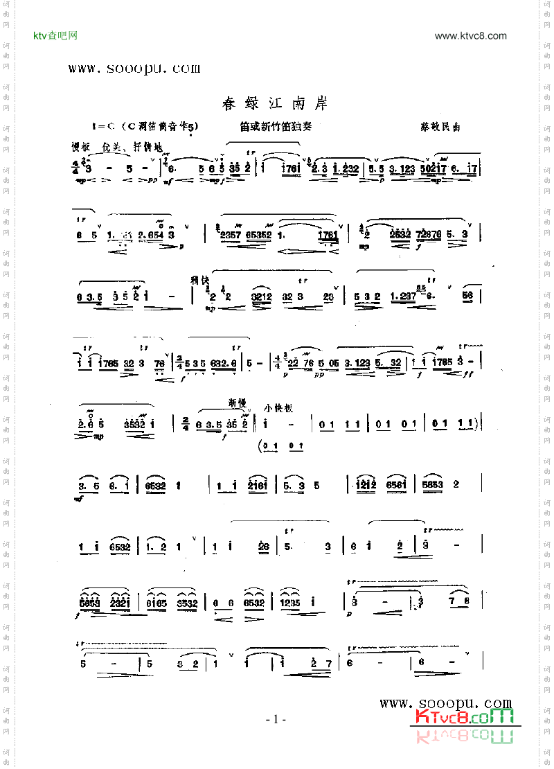 奔绿江南岸民乐类竹笛