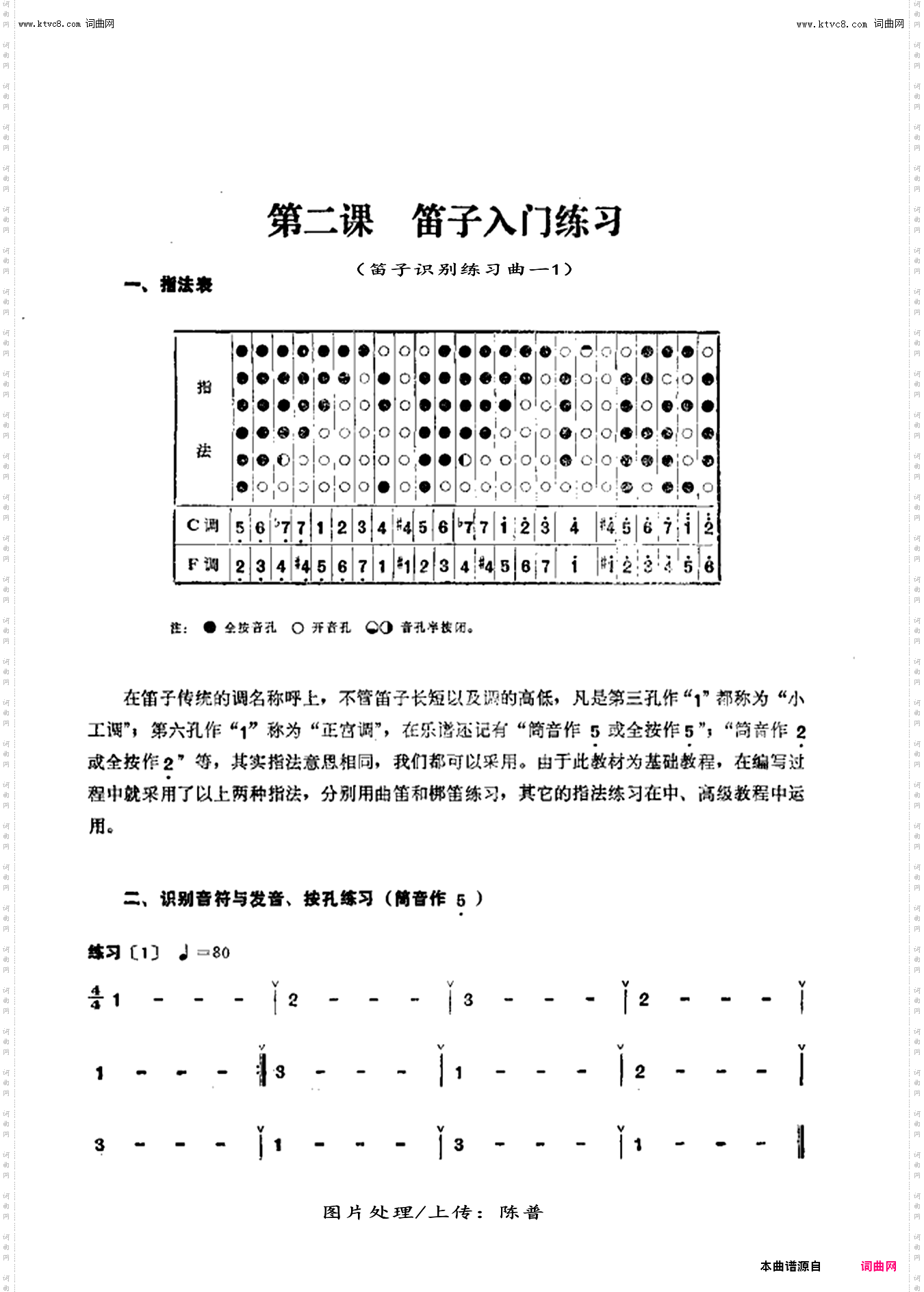 笛子练习曲_笛子识别练习曲一1