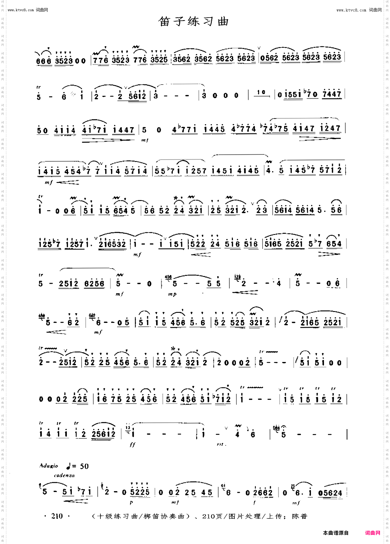 笛子练习曲_十级练习曲/梆笛协奏/210页