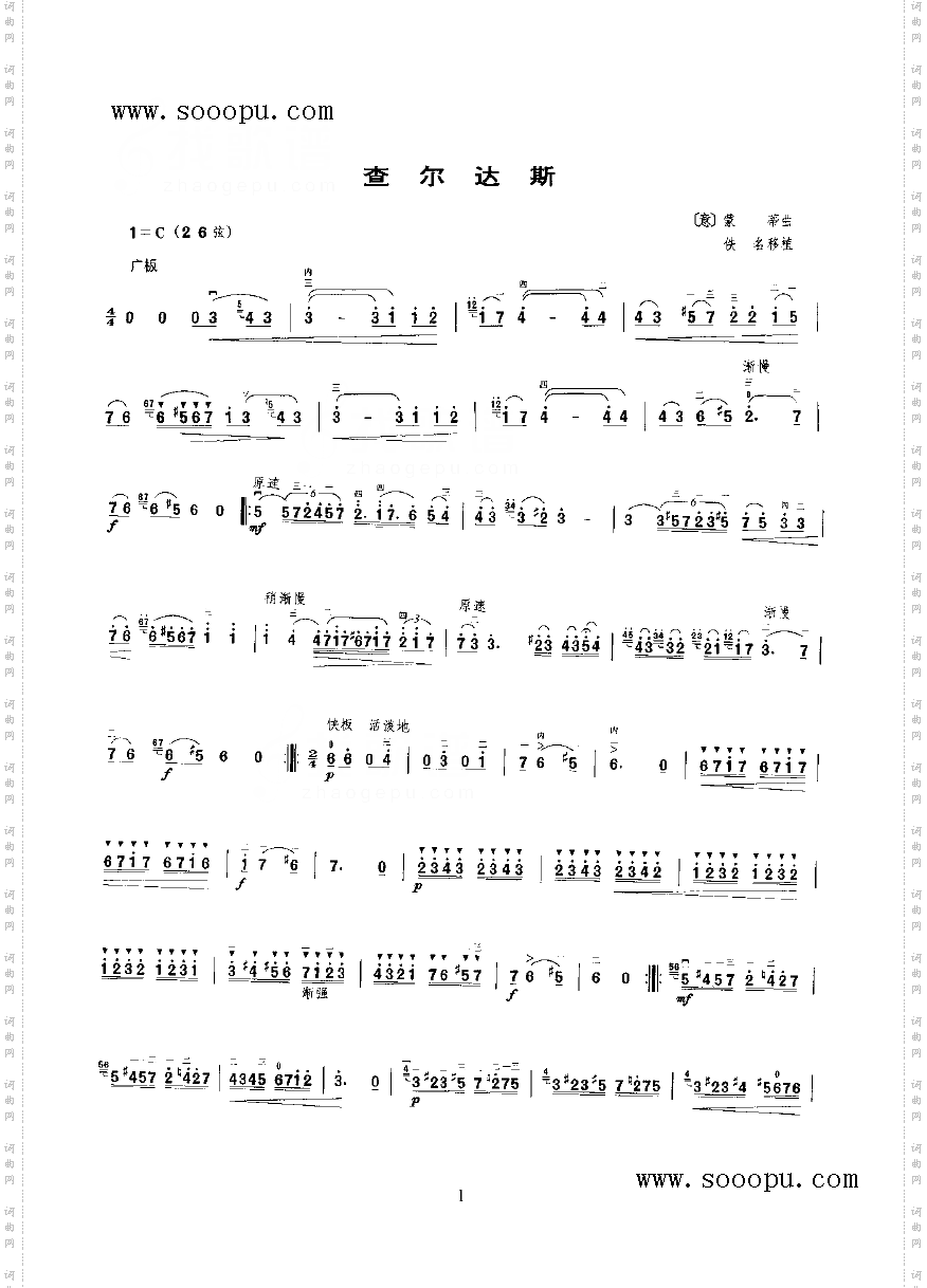 查尔达斯民乐类二胡