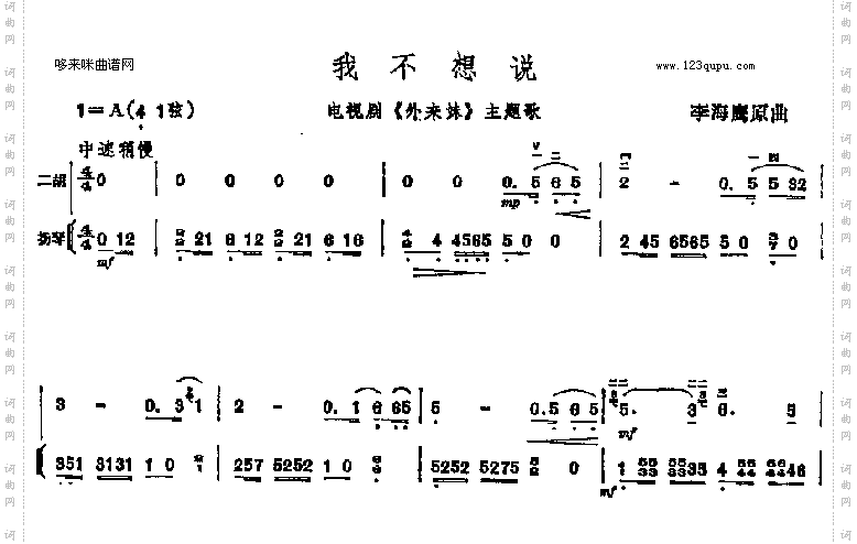 我不想说-《外来妹》插曲