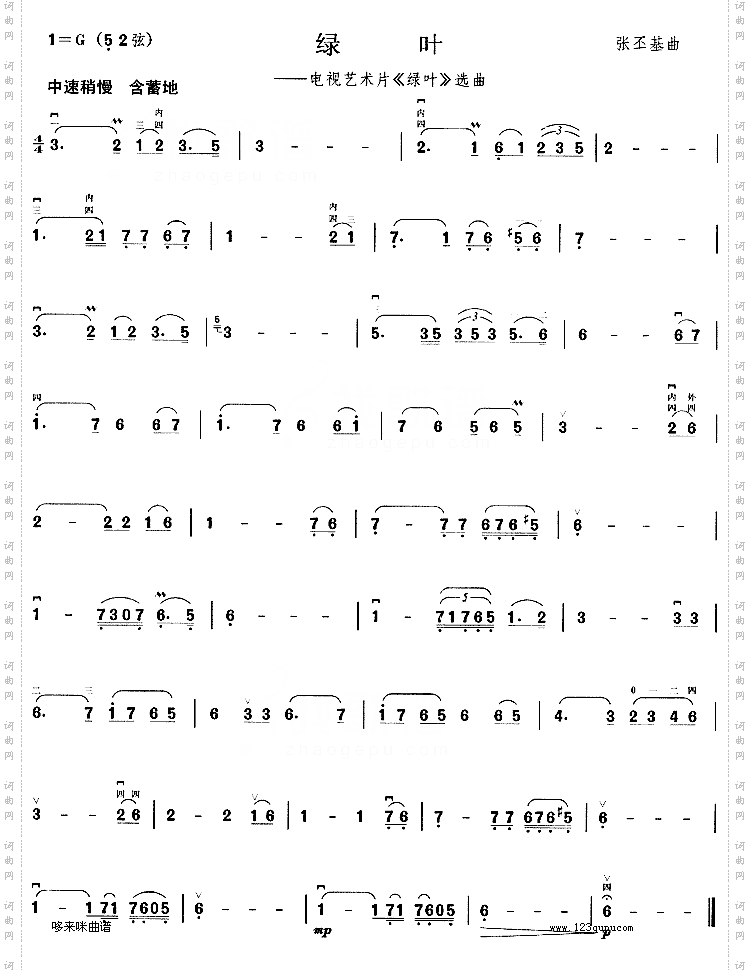 绿叶同名电视艺术片选曲