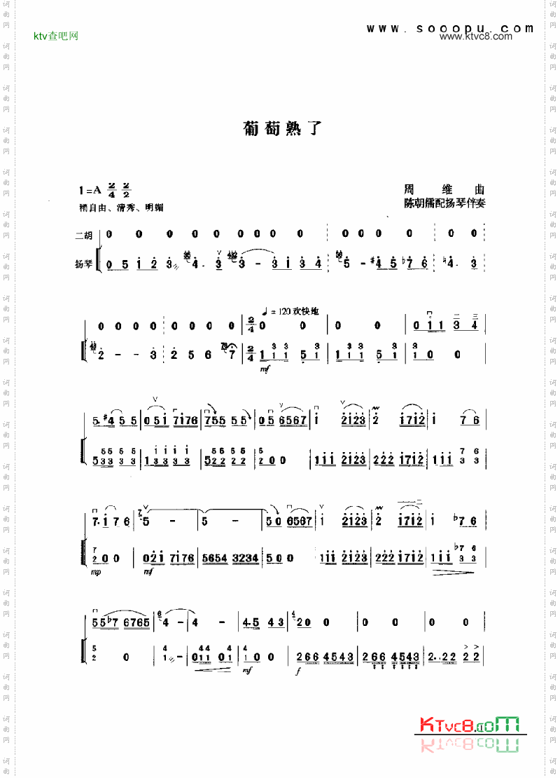 葡萄熟了民乐类二胡