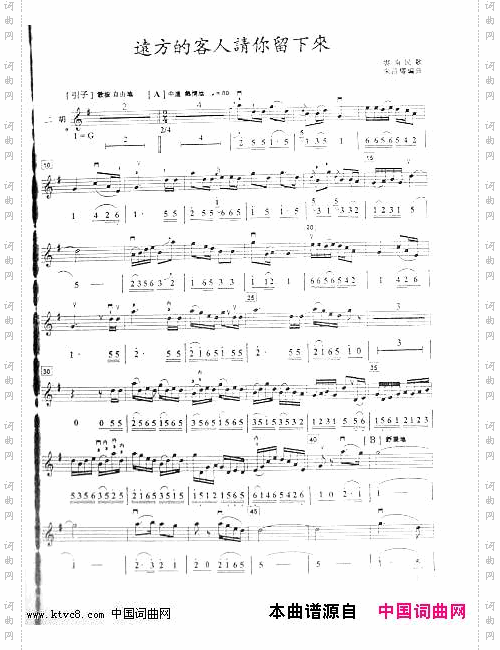 远方的客人请你留下来