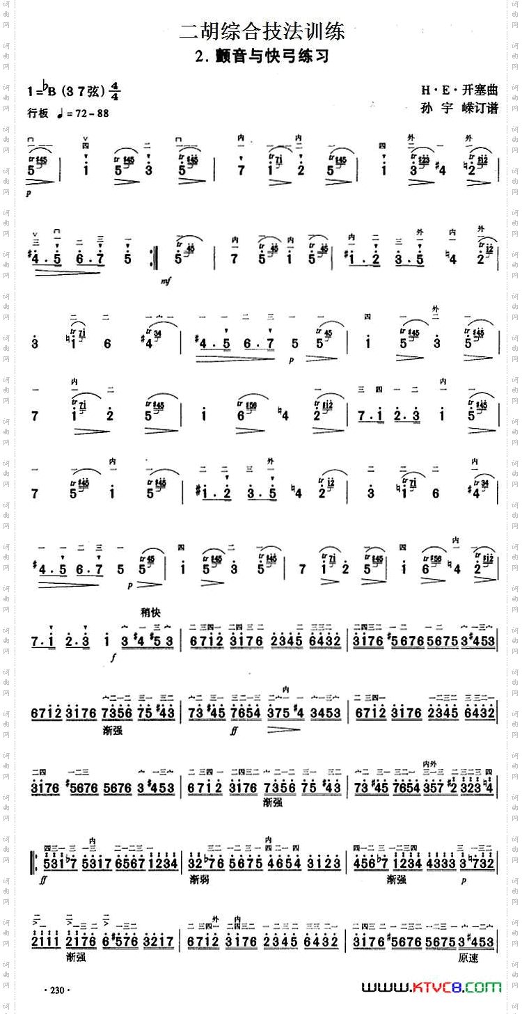 二胡综合技法训练：颤音与快弓练习