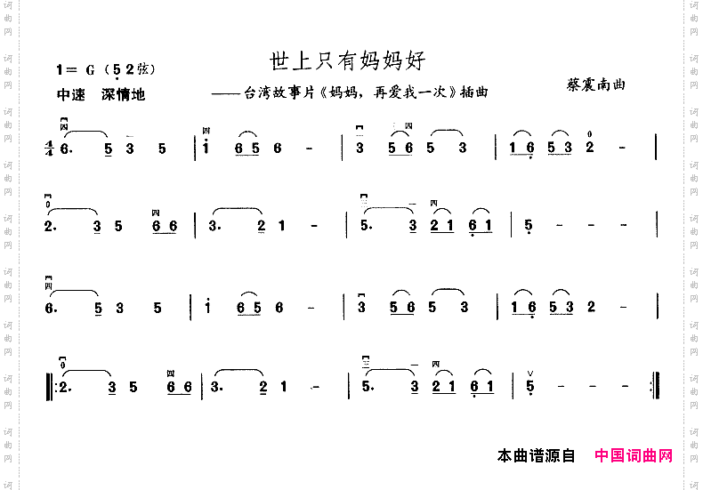 世上只有妈妈好电影《妈妈再爱我一次》插曲