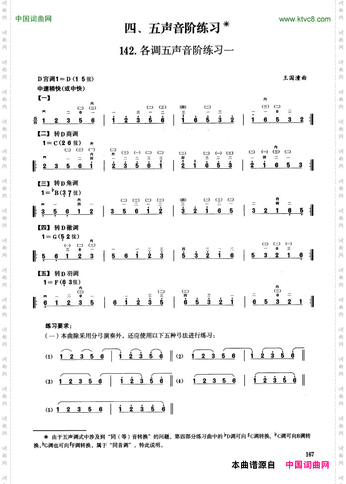 四、五声音阶练习二胡音阶练习