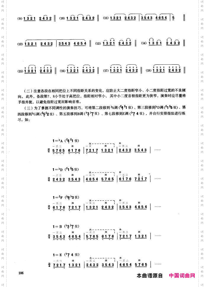 二、音型模进练习二胡音阶练习