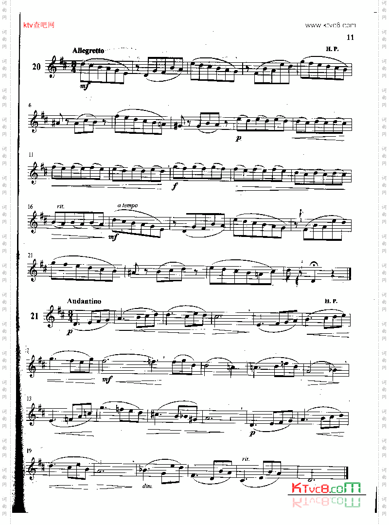 萨克斯管练习曲第100—011页