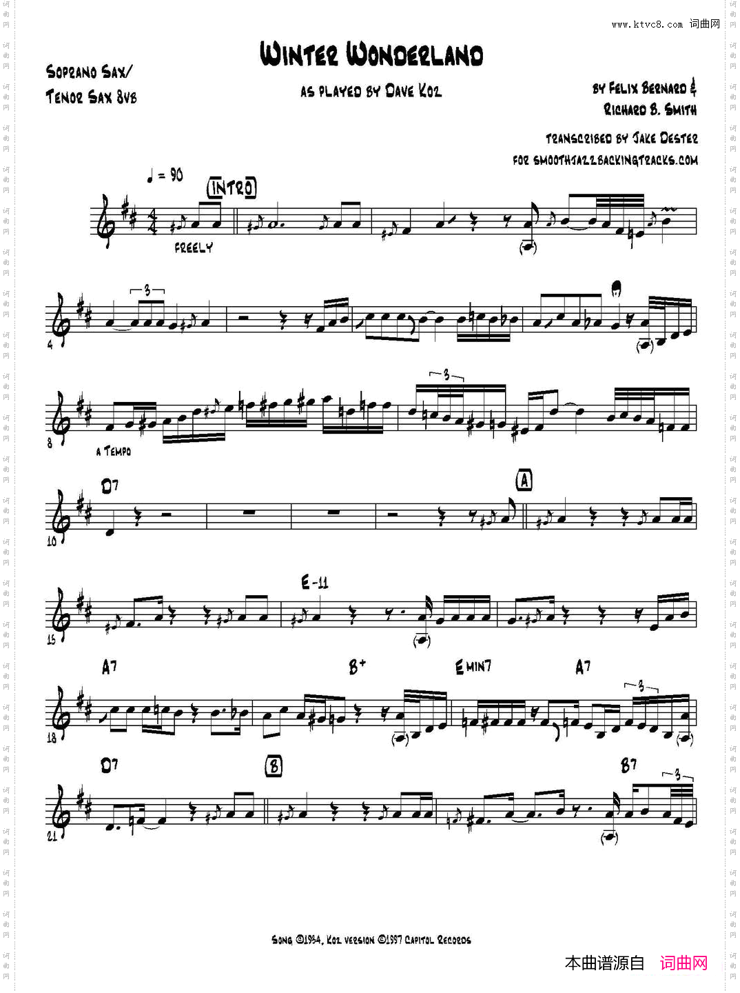 WinterWonderla-nd高音萨克斯_Winter Wonderla-nd高音萨克斯