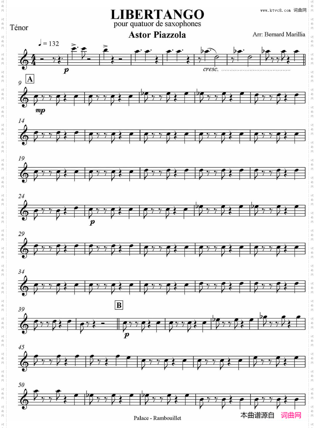 LIBERTANGO四重奏·次中音萨克斯分谱