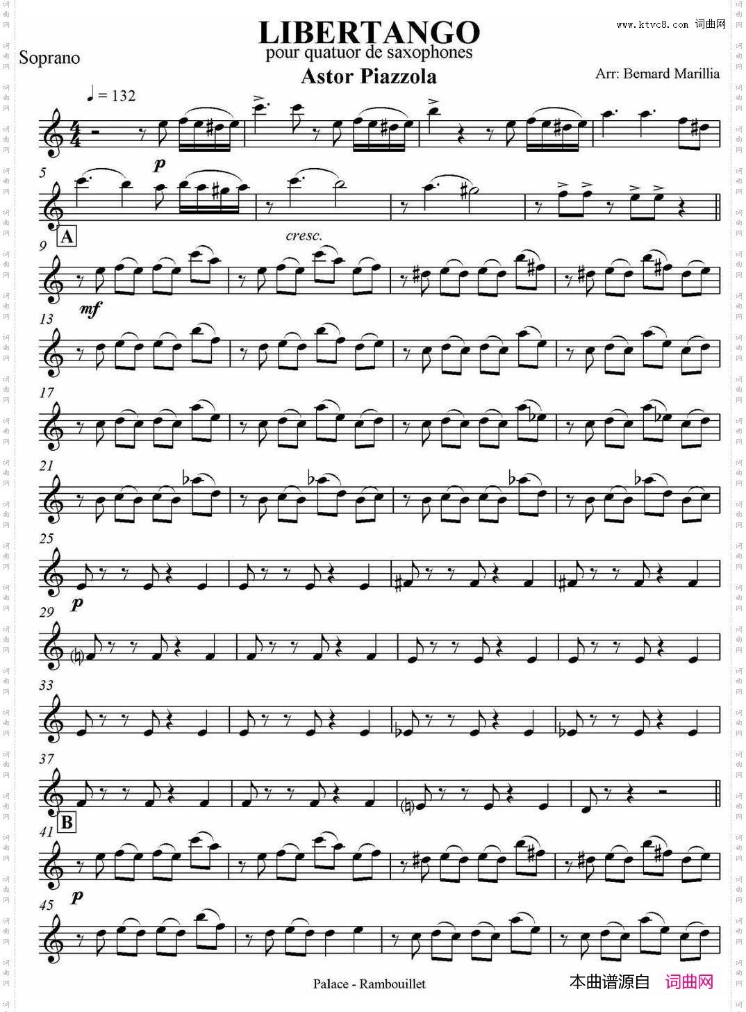 LIBERTANGO四重奏·高音萨克斯分谱