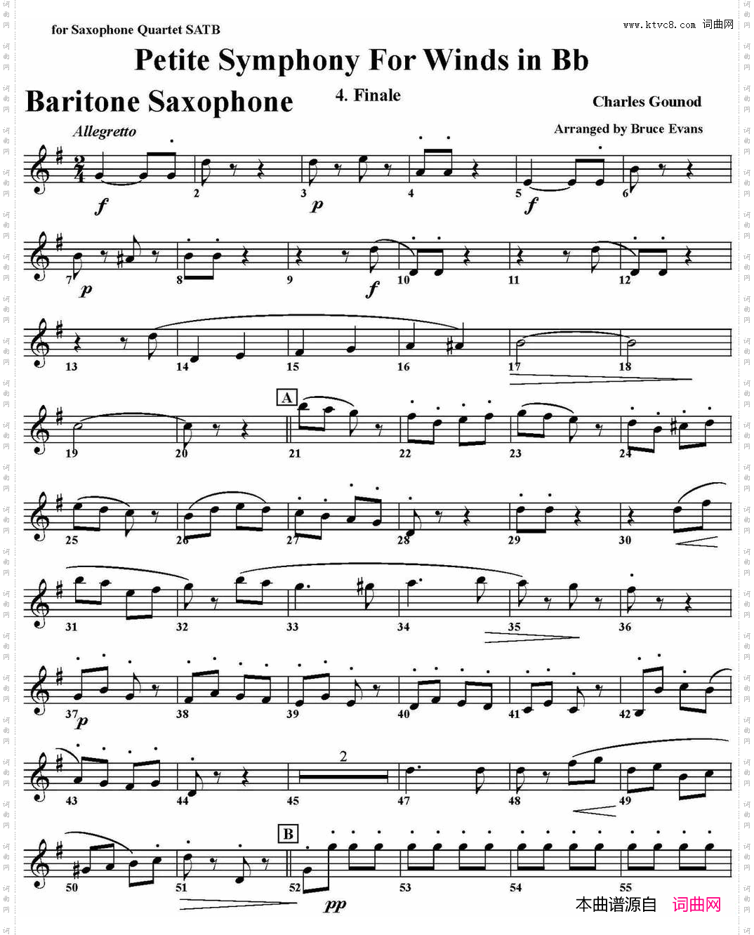 PetiteSymphonyFo-rWindsinBb四重奏·上低音萨克斯分谱_Petite Symphony Fo-r Winds in Bb四重奏·上低音萨克斯分谱