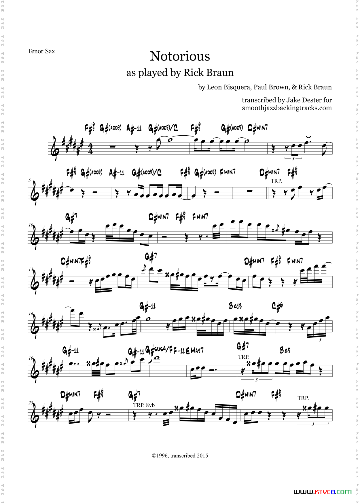 Notorious次中音萨克斯