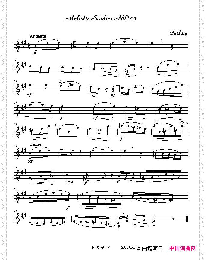 四十八首旋律练习曲之二十三