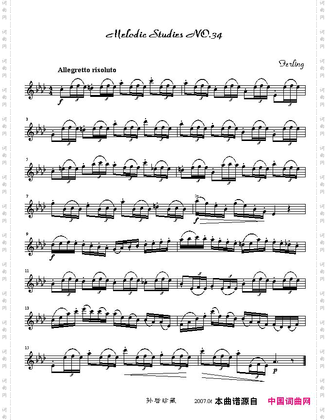 四十八首旋律练习曲之三十四