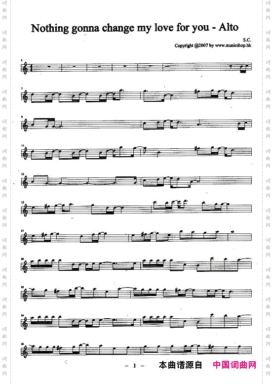 Nothinggonnachsbgemyloveforyou-Alto此情不移