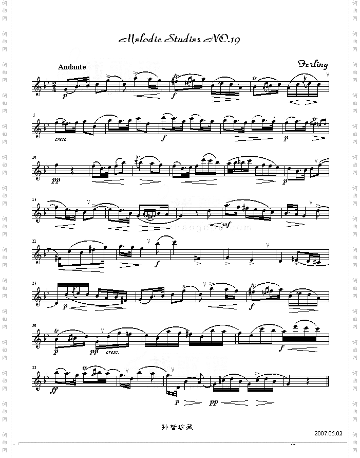 四十八首旋律练习曲之十九