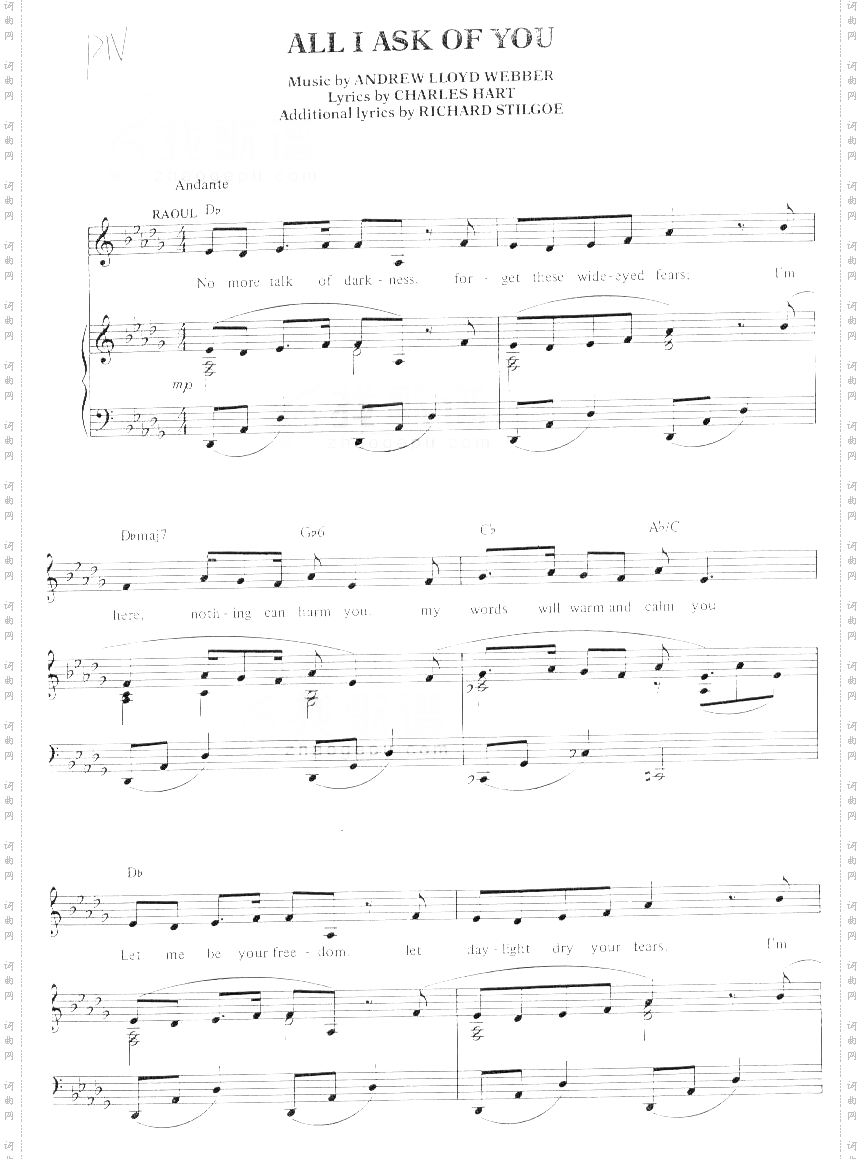 ALL I ASK OF YOU_韦伯音乐剧《剧院魅影》男女声二重唱