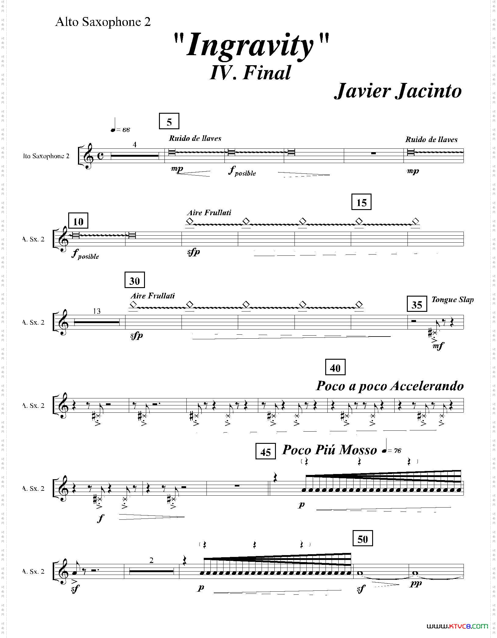 Ingravity第四乐章第二中音萨克斯分谱