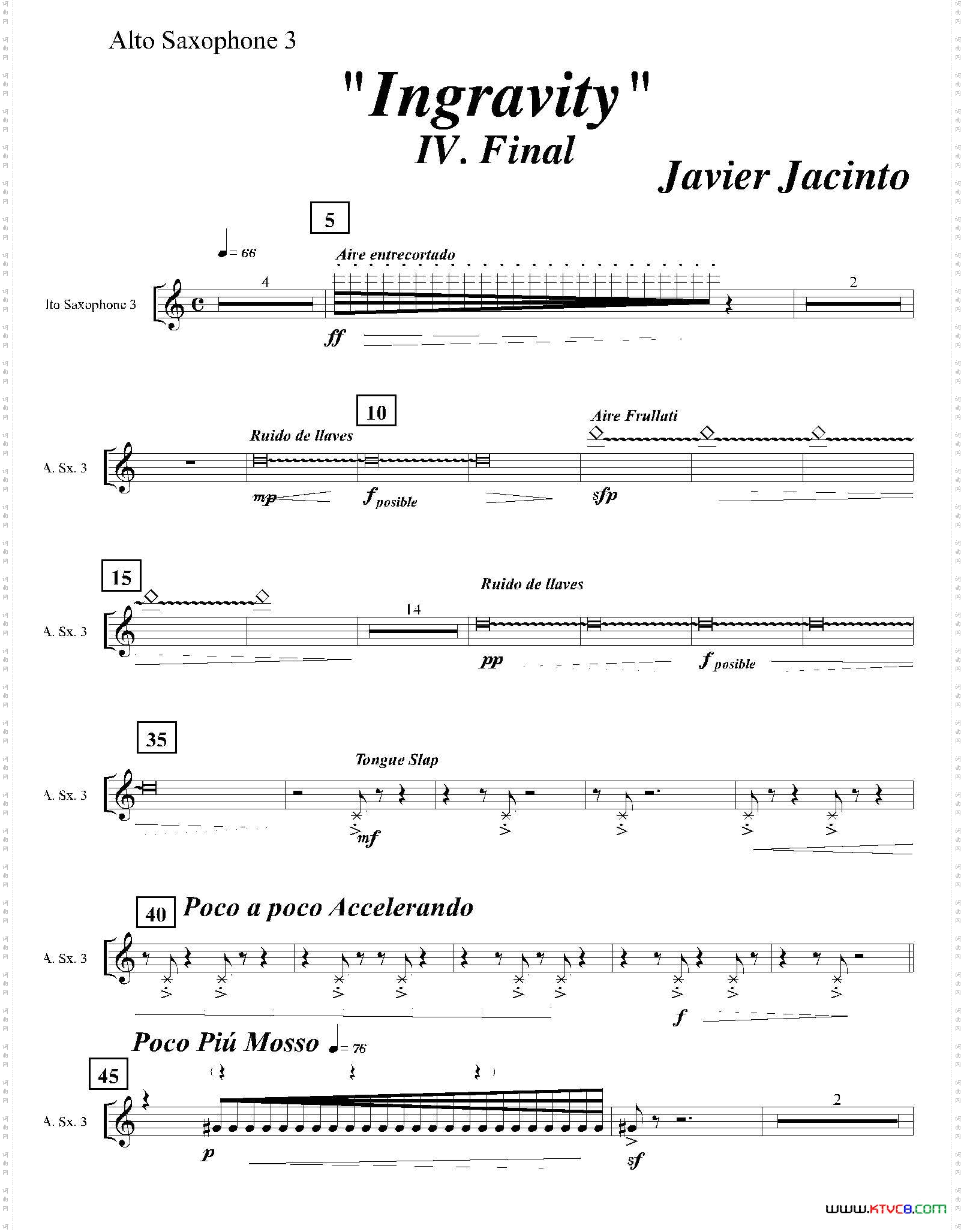 Ingravity第四乐章第三中音萨克斯分谱
