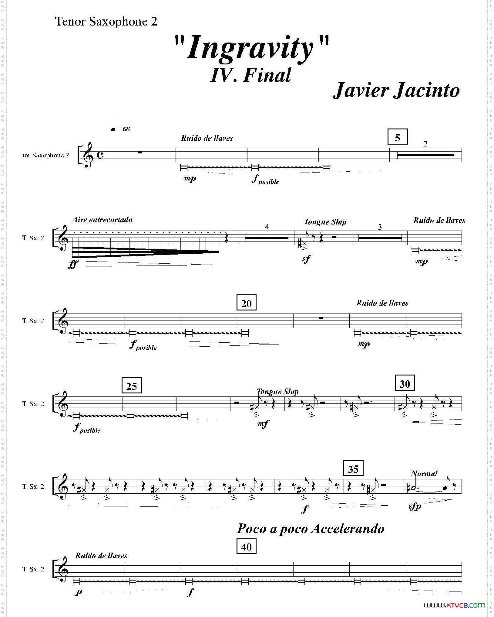 Ingravity第四乐章第二次中音萨克斯分谱
